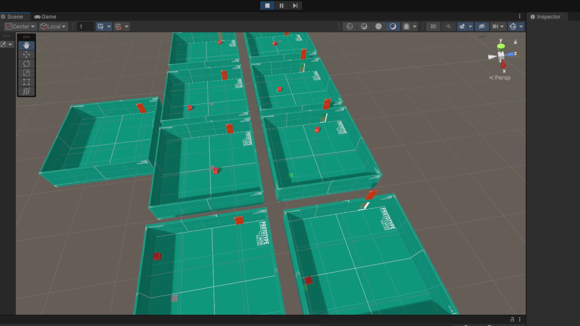 Unity training environment with parallel escape rooms, agents, doors, and pressure plates